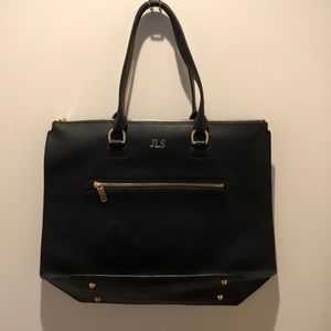 J.Crew monogrammed leather tote bag
